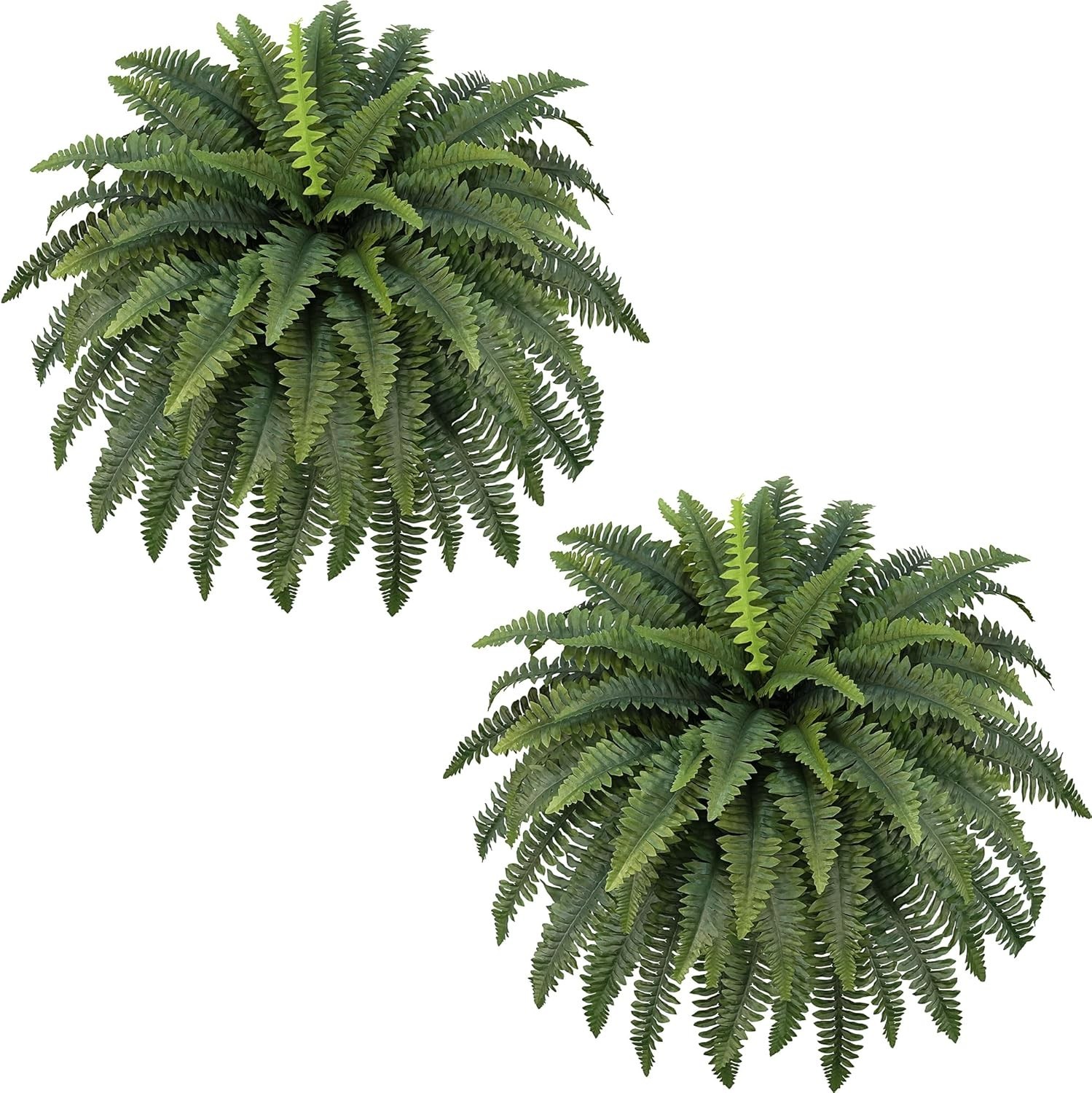 Large Fake Ferns for Outdoors – 65 Dense Fronds (2 Pack)