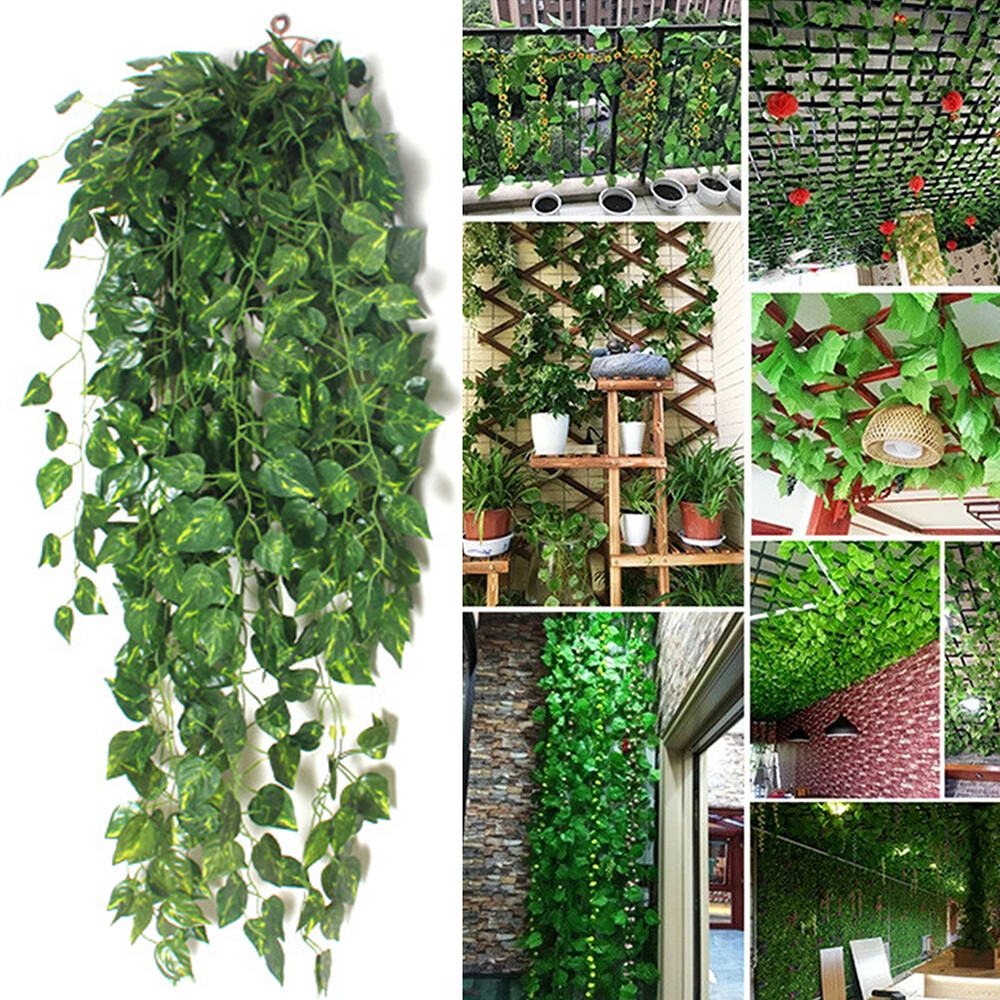 2Pcs Artificial Fake Flower Vine Hanging Garland Plant Indoor Home Decor