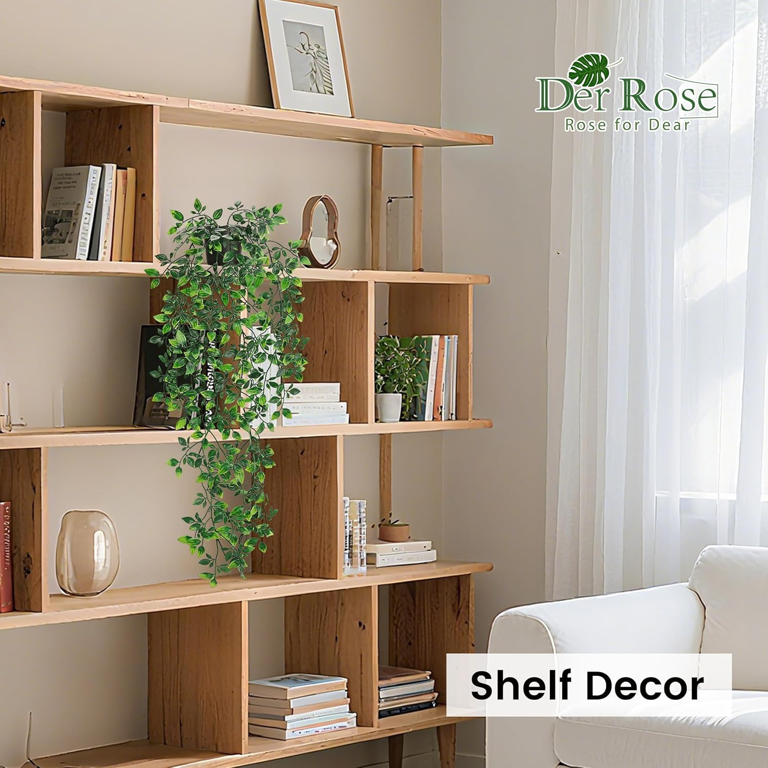 34″ Fake Hanging Plant Artificial for Bathroom Shelf Wall Decor | Artificial han