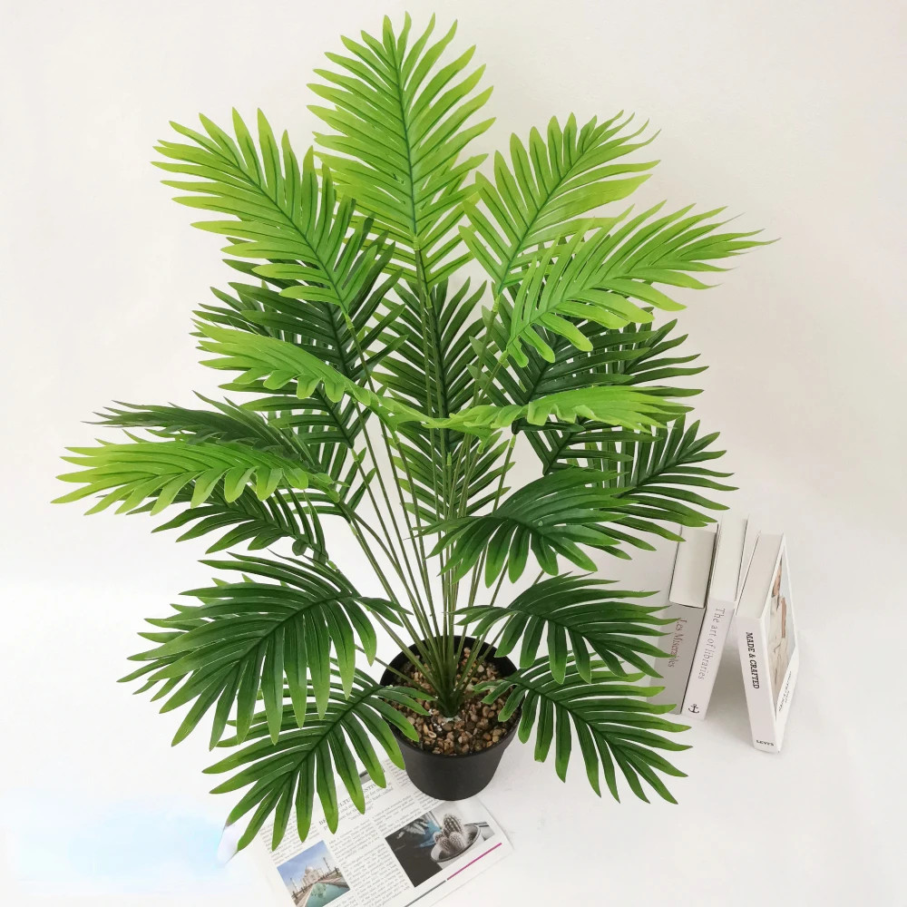 88cm 24 Leaves Large Artificial Palm Tree Tropical Fake Plant For Indoor Outdoor