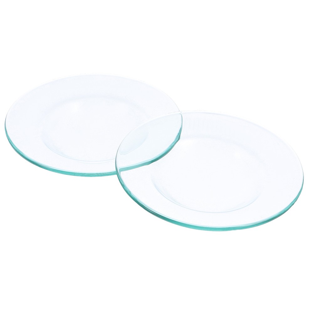 2Pcs Sturdy Glass Wax Warmer Plates Reusable Transparent Replacement Oil Dishes