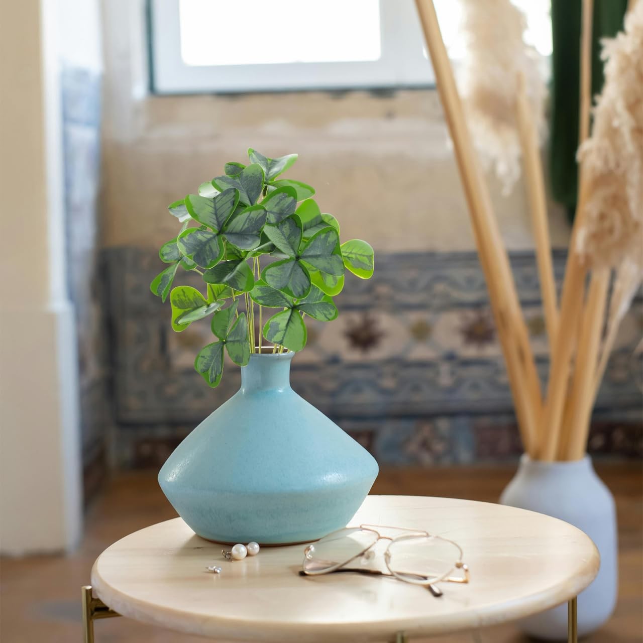1bunch Artificial Plant Lifelike Faux Clover Decoration for Home Party and Fl…
