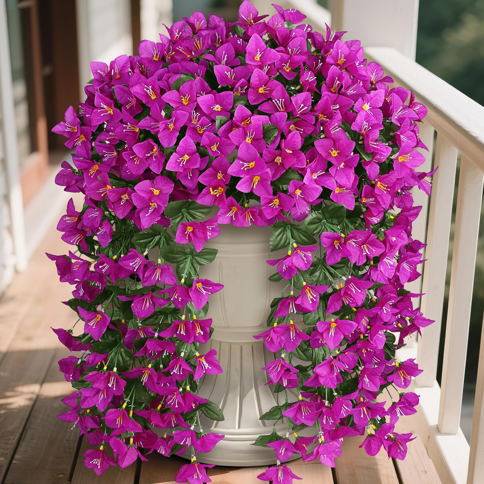 Artificial Bougainvillea Flowers Plants for Outdoors Decoration, 2 Pcs Faux S…