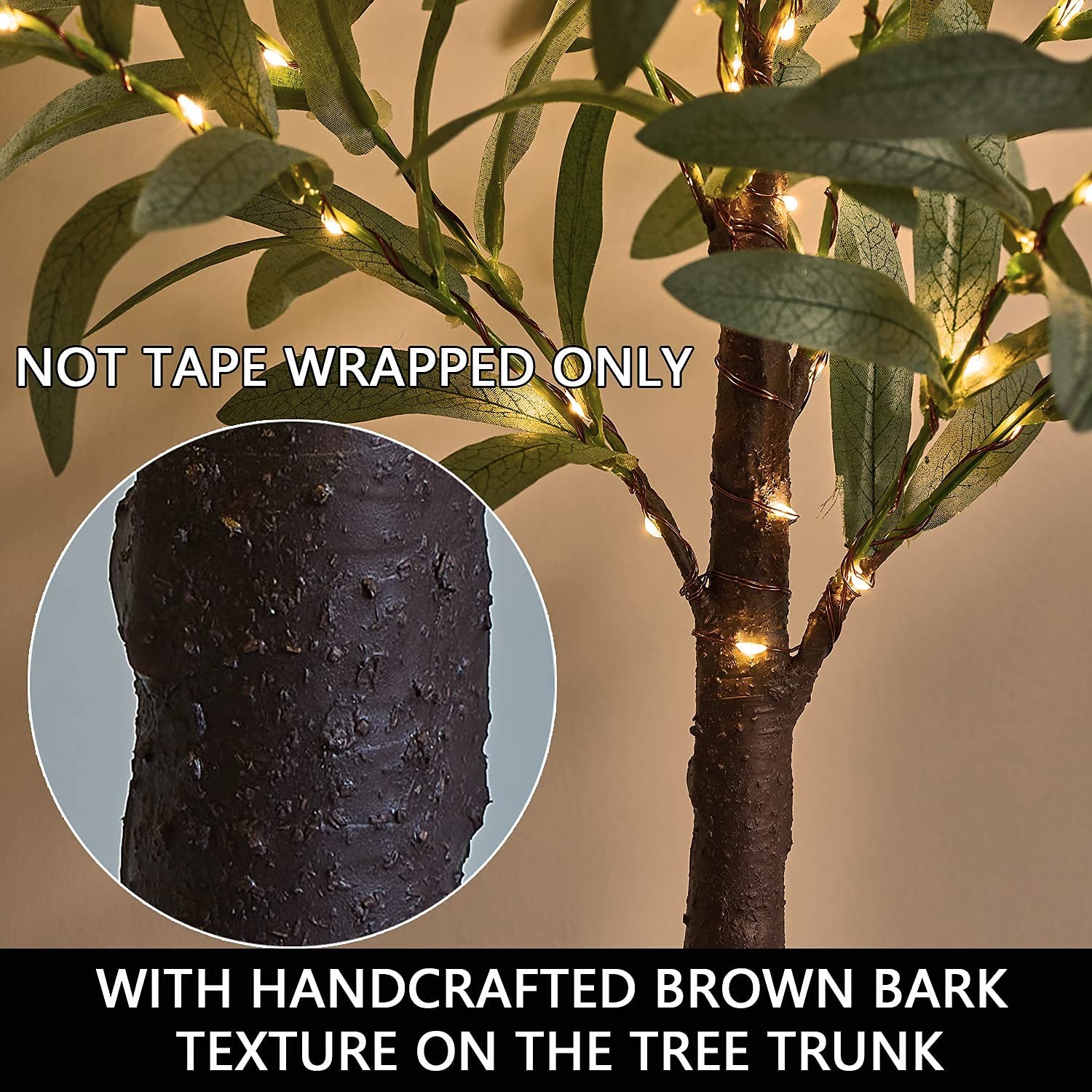 Little Lighted Tree with Timer 18in 50 LED USB Battery Operated Table Top Bon…
