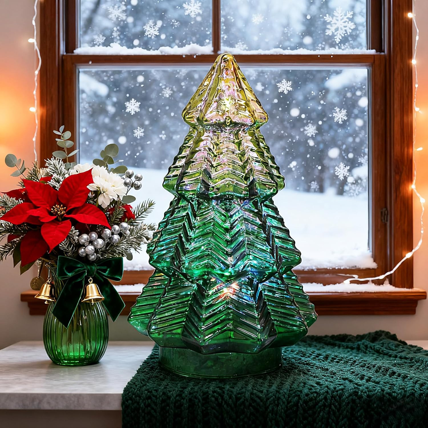 Christmas decor lamp,Mercury Glass Christmas Tree Lights,Lighted Swirling Col…