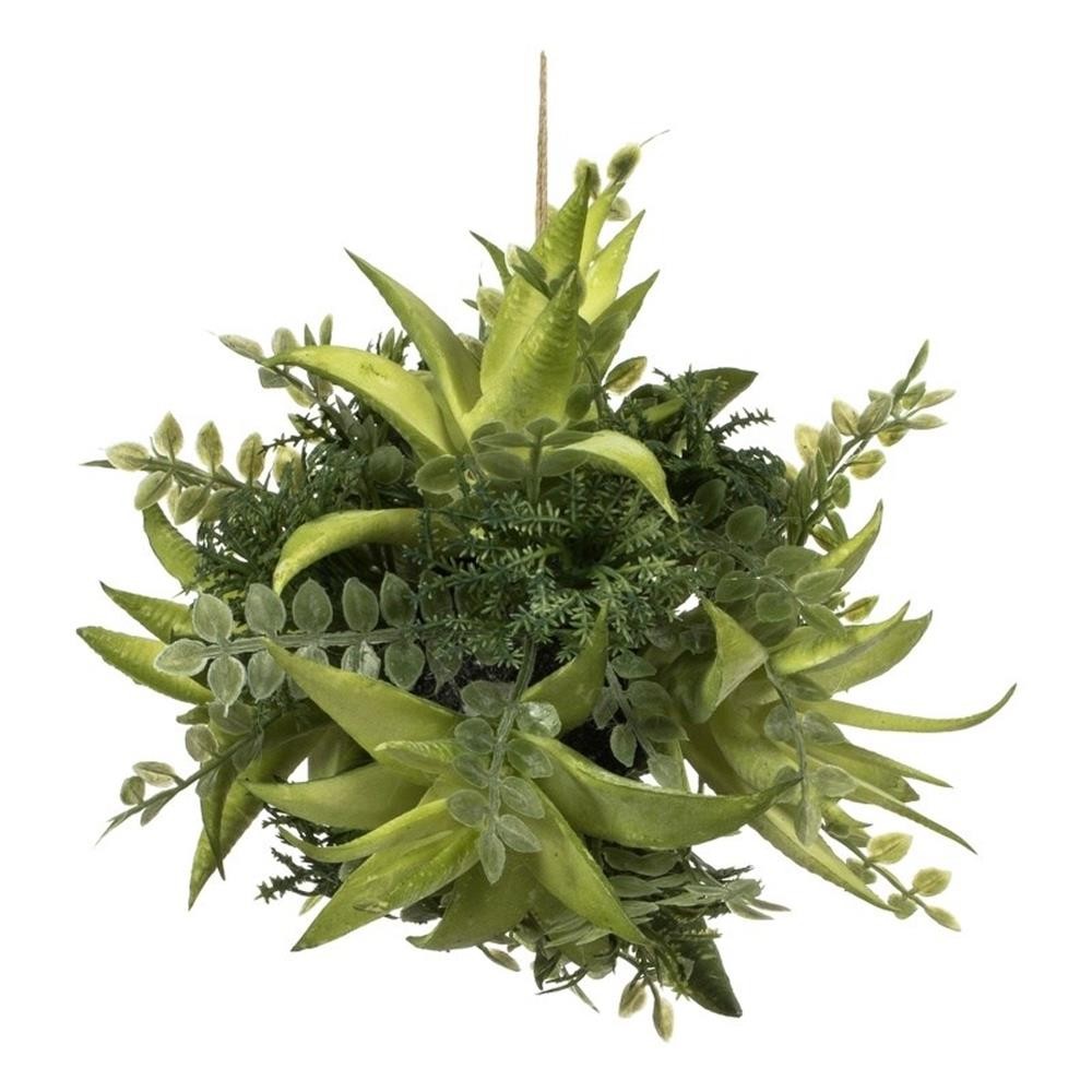Vickerman 5″ Plastic Artificial Mixed Variety Succulent Ball in Green