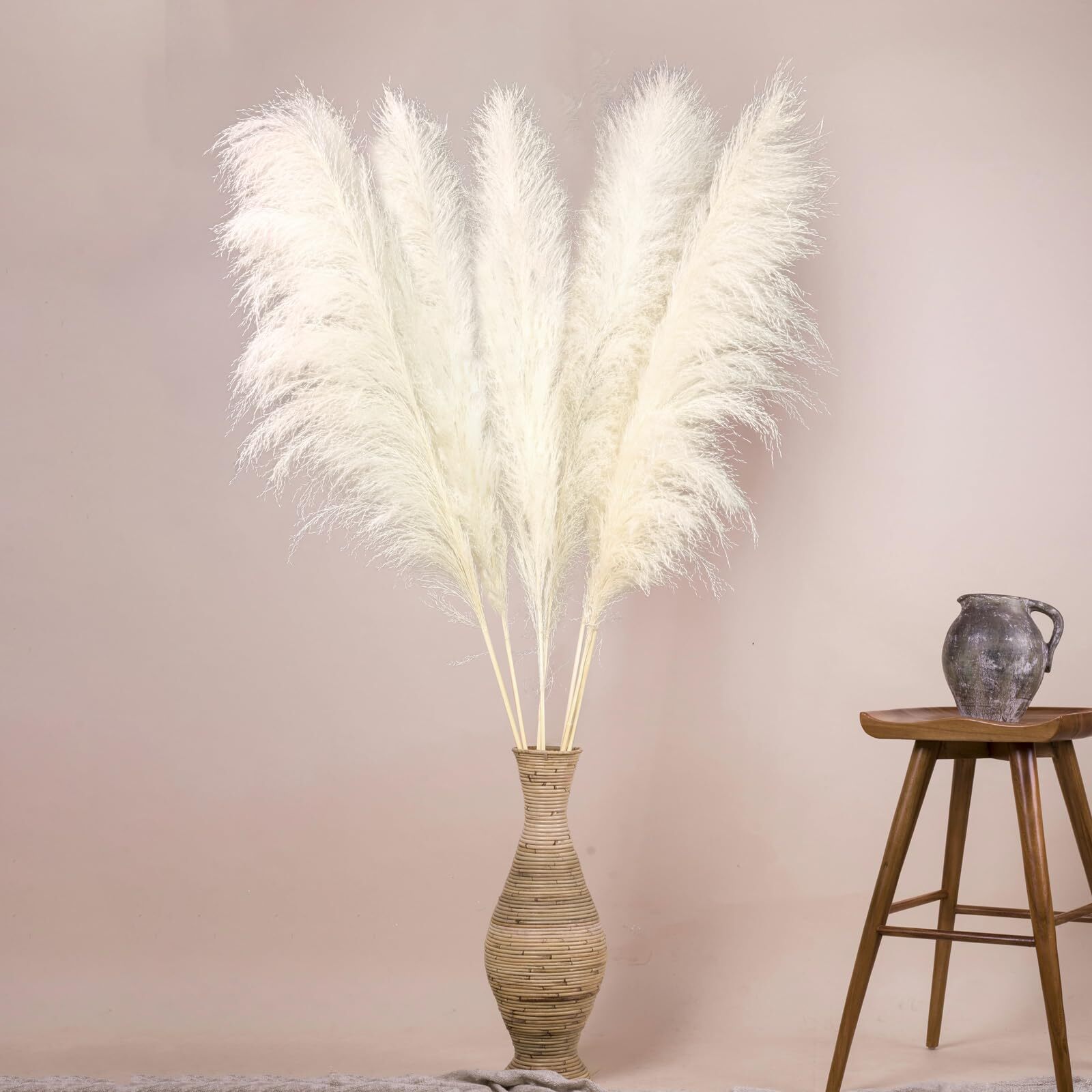 10pcs 40” White Pampas Grass Tall Decor Pompas Floral Floor Vases Wall