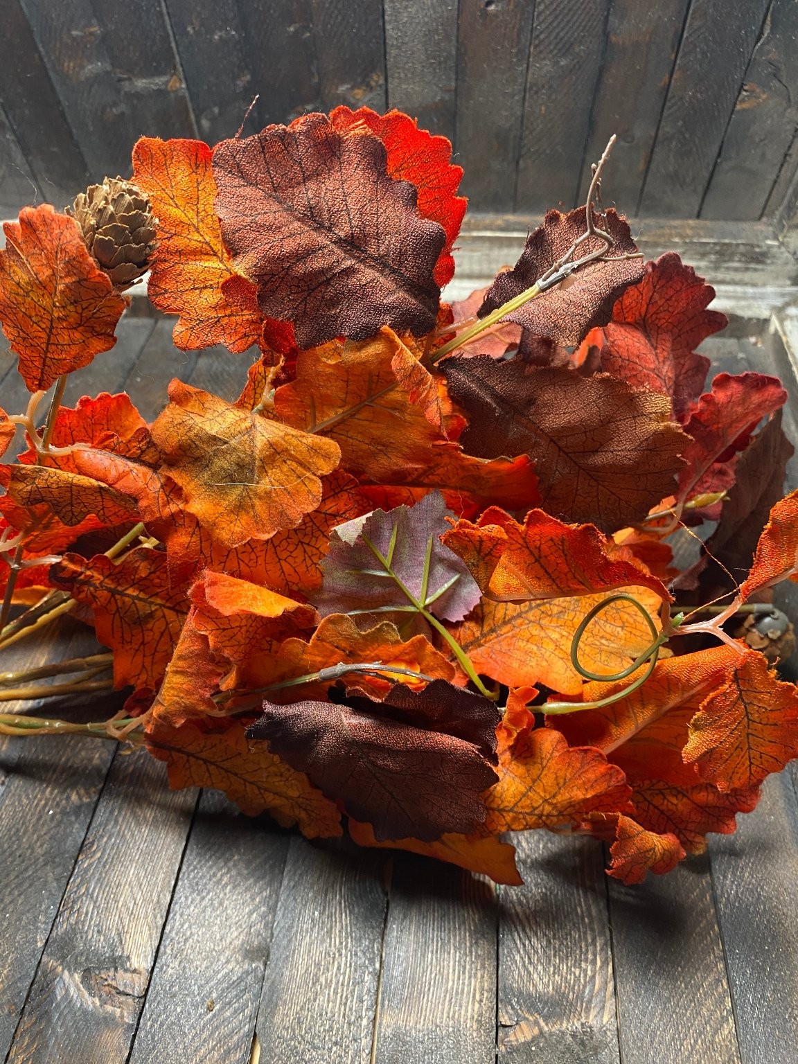 Artificial Fall Foliage Spray Autumn Decorative Stem Berries Pinecones