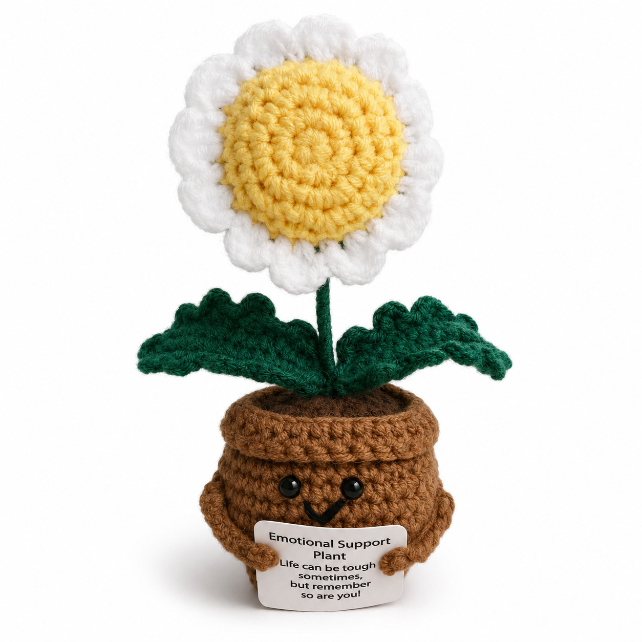 Handmade Crochet Flower Pot 6in Emotional Support Desk Decor Choose Style