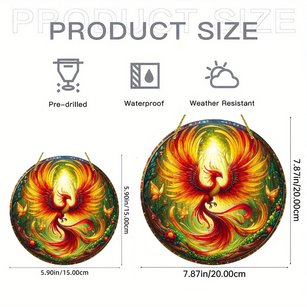 Bathing Fire Phoenix Acrylic Hanging Decoration Home Decor Housewarming Gift
