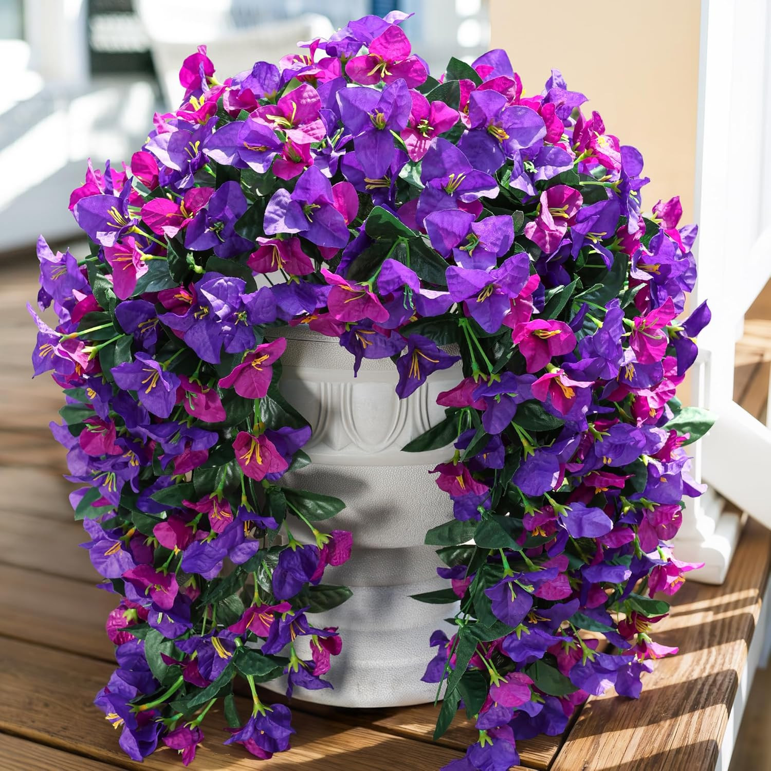 Faux Bougainvillea Artificial Flowers Plants for Outdoors outside Decor, 2Pcs Fa