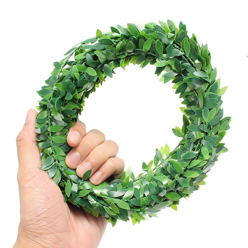 7.5m Garland Green Leaf Wire Vine Rattan Artificial Flower for DIY Wreath Crafts
