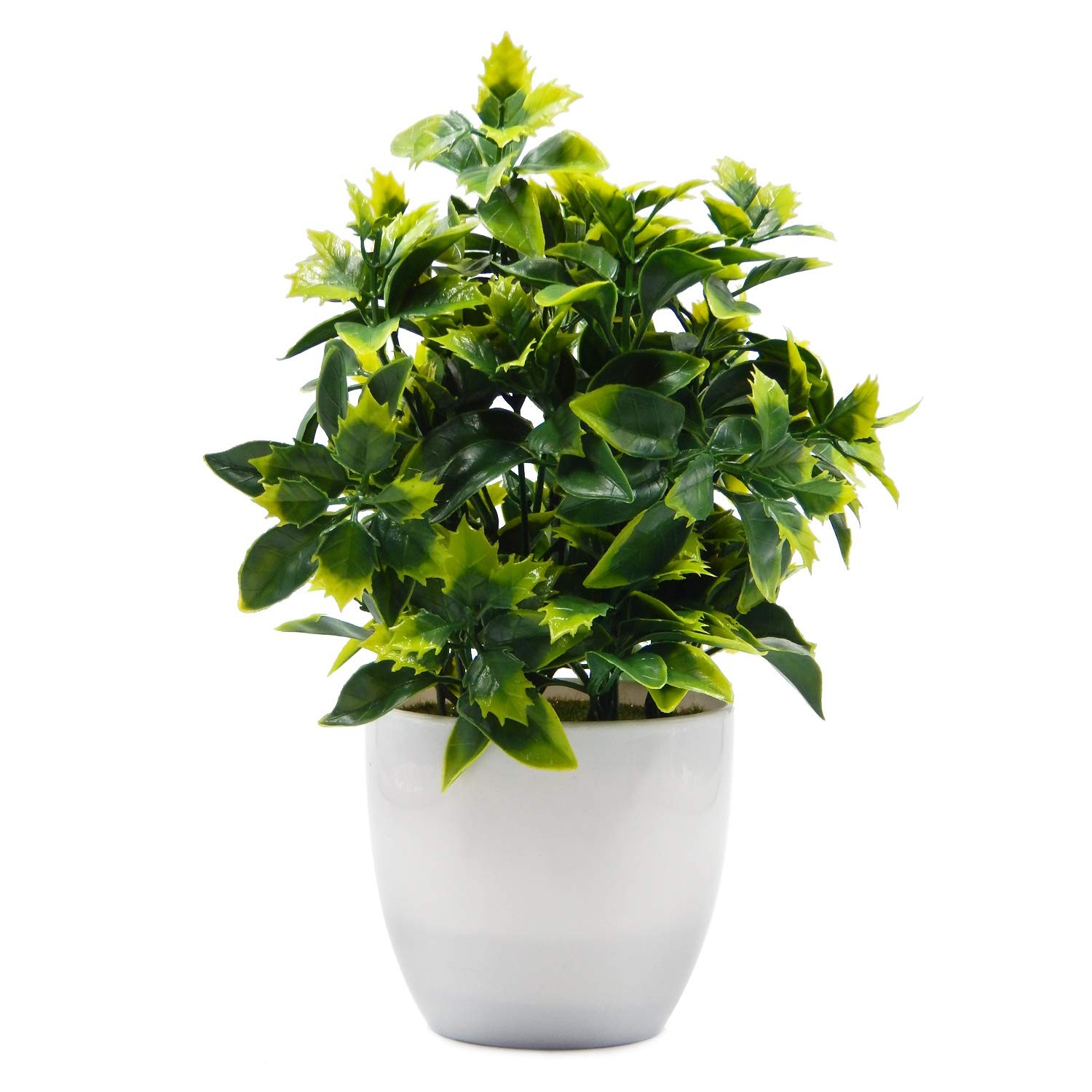 Artificial Plastic Mini Plants in White Pot,Desk Plant Artificial Flowers wit…