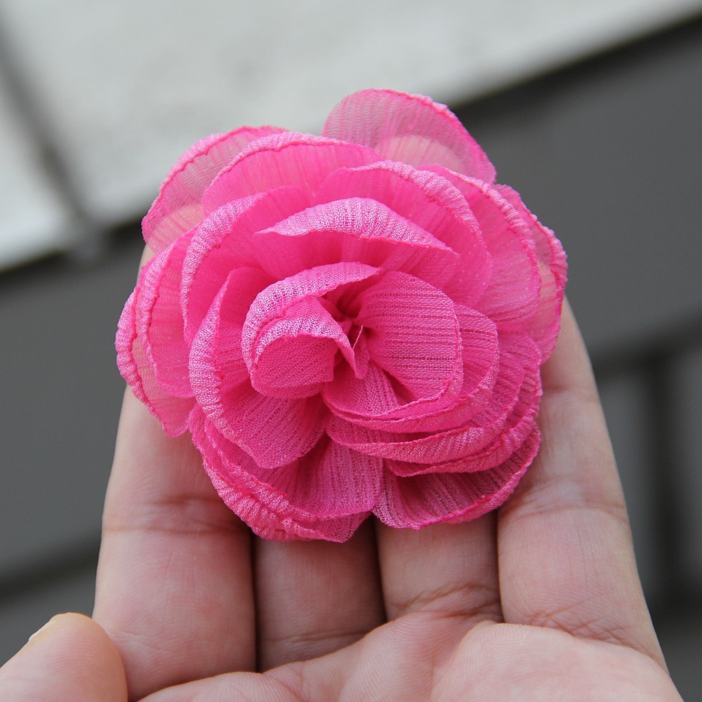 6cm Rose Camellia Chiffon Fabric Flower For Wedding Invitation Artificial Flower