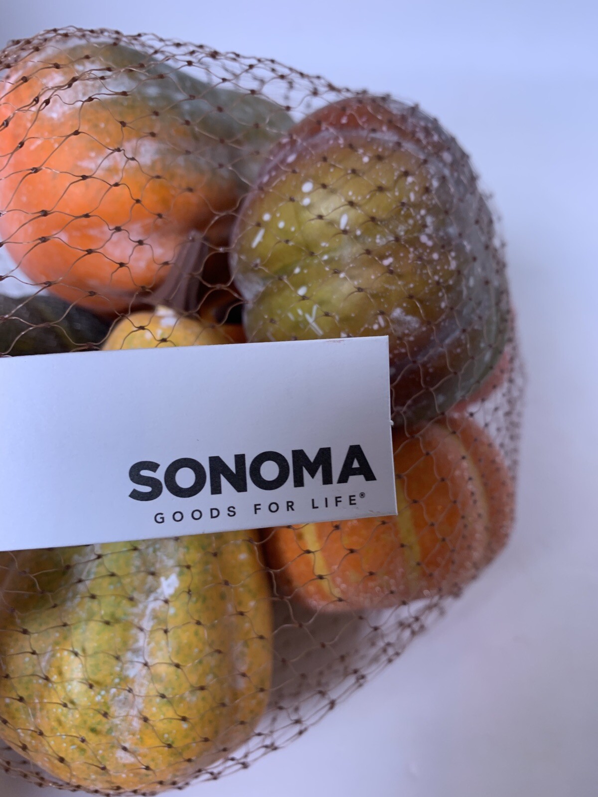 Faux Sugared Fruit Pumpkins Gourds Fall Decor Sonoma Small 3″ sizes