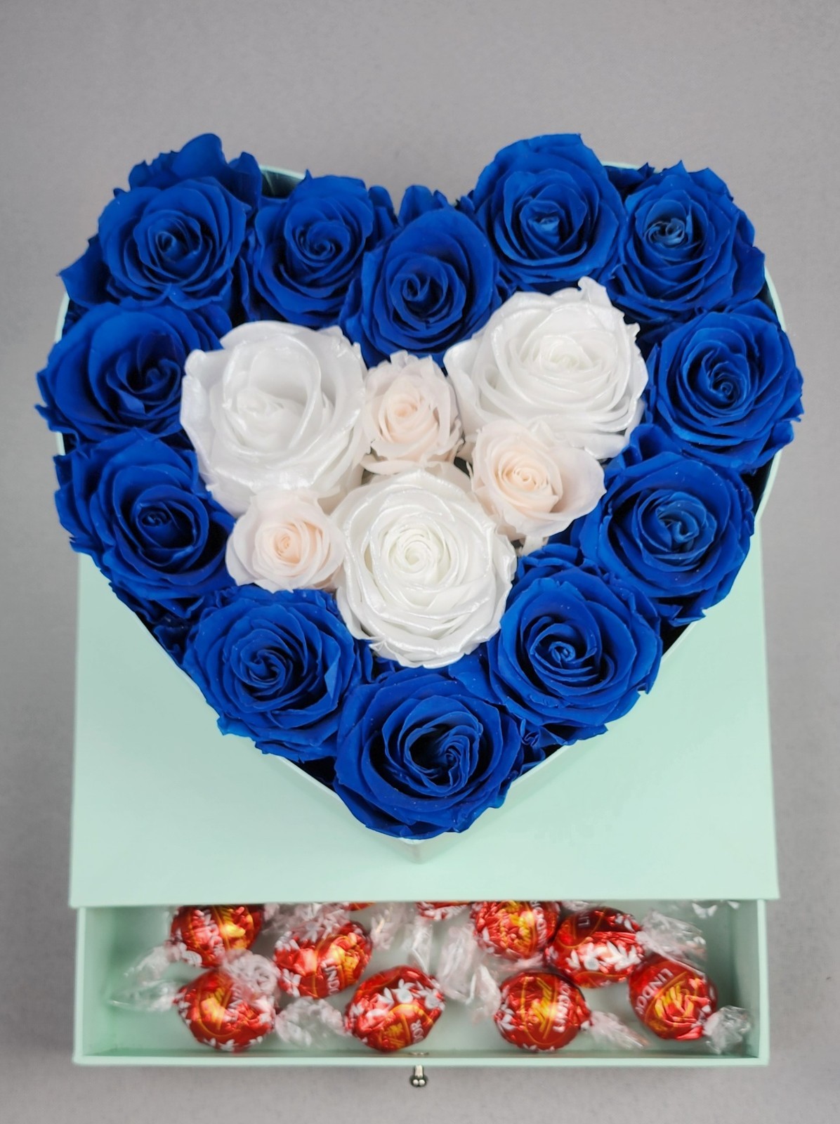 Everlasting Love Heart Jewelry Box With Preserved Roses