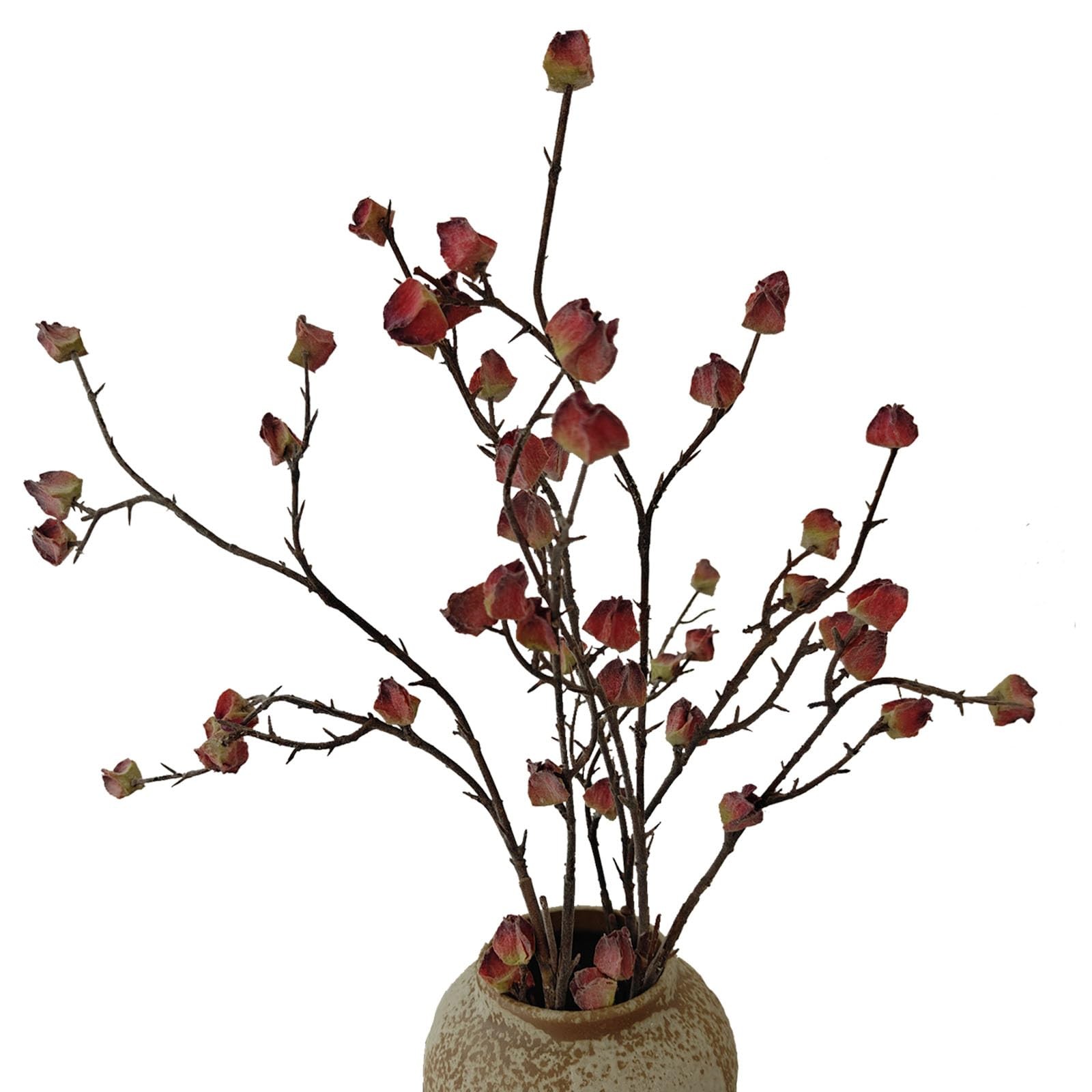 3Pcs Faux Stems for Tall Vases, 35.4 Inch Bendable Red Branches with Frosted …