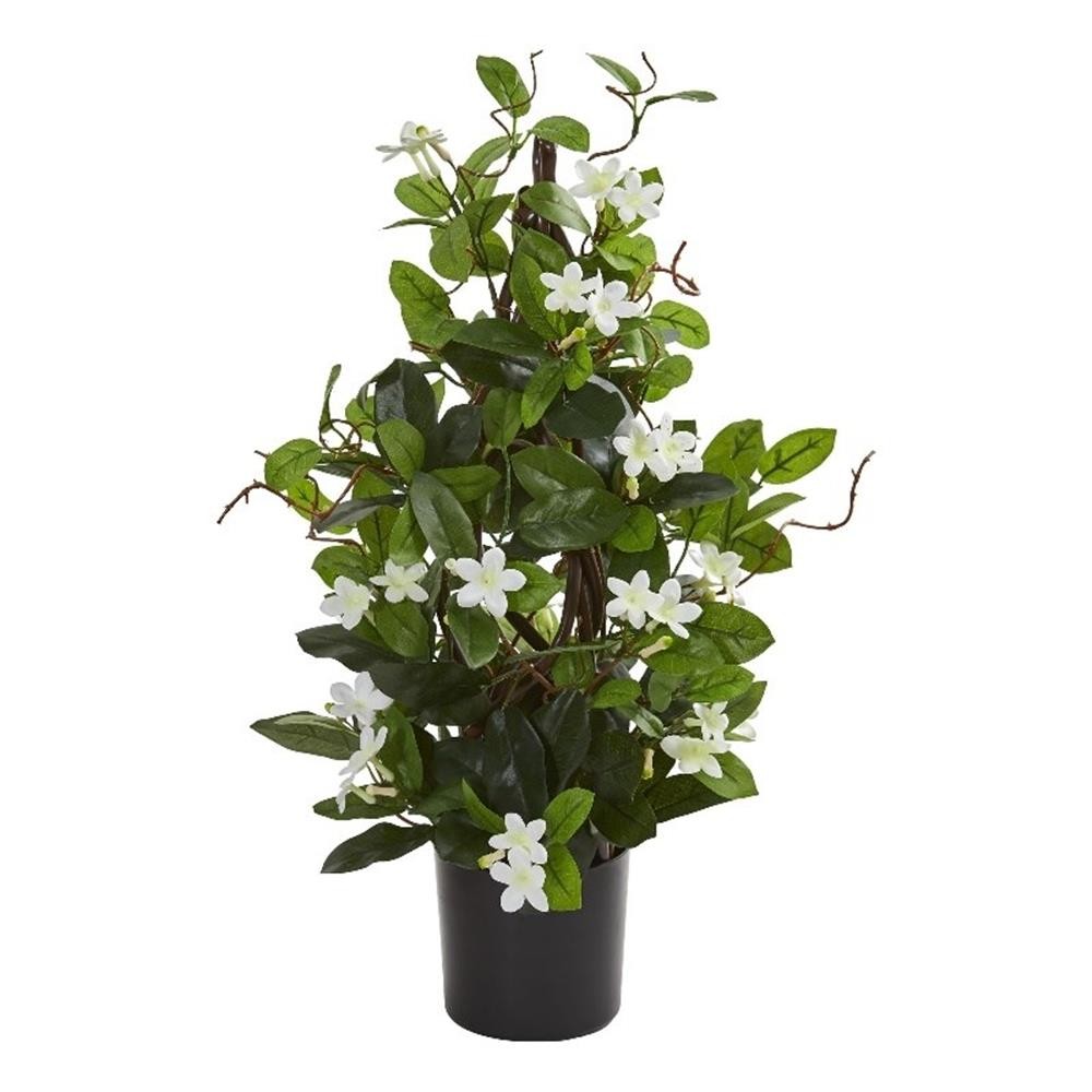 Nearly Natural 24″ Stephanotis Artificial Climbing Plant in White