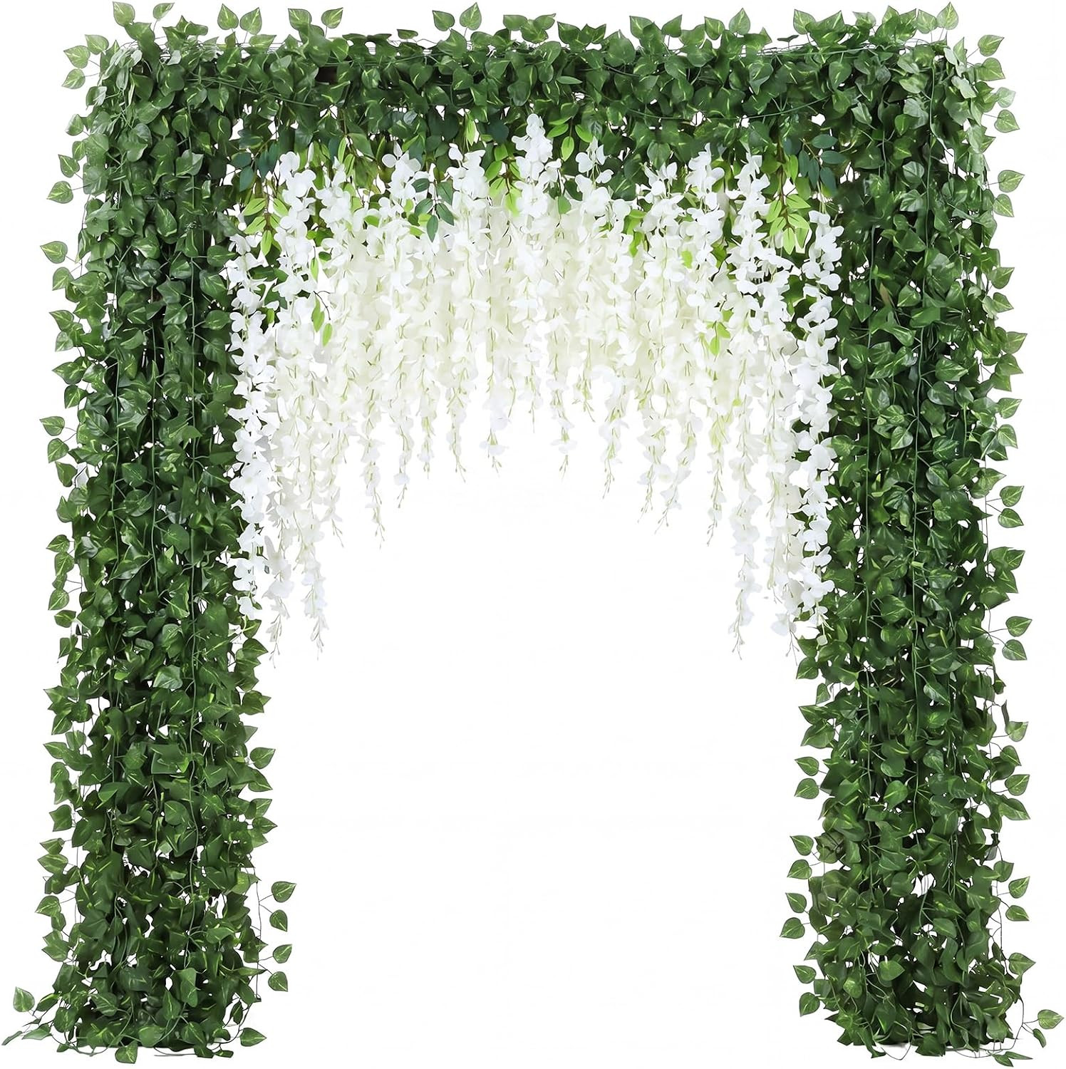 56 Pcs Wisteria Artificial Flowers Garland Includes 6.8 Ft Artificial Wisteria H