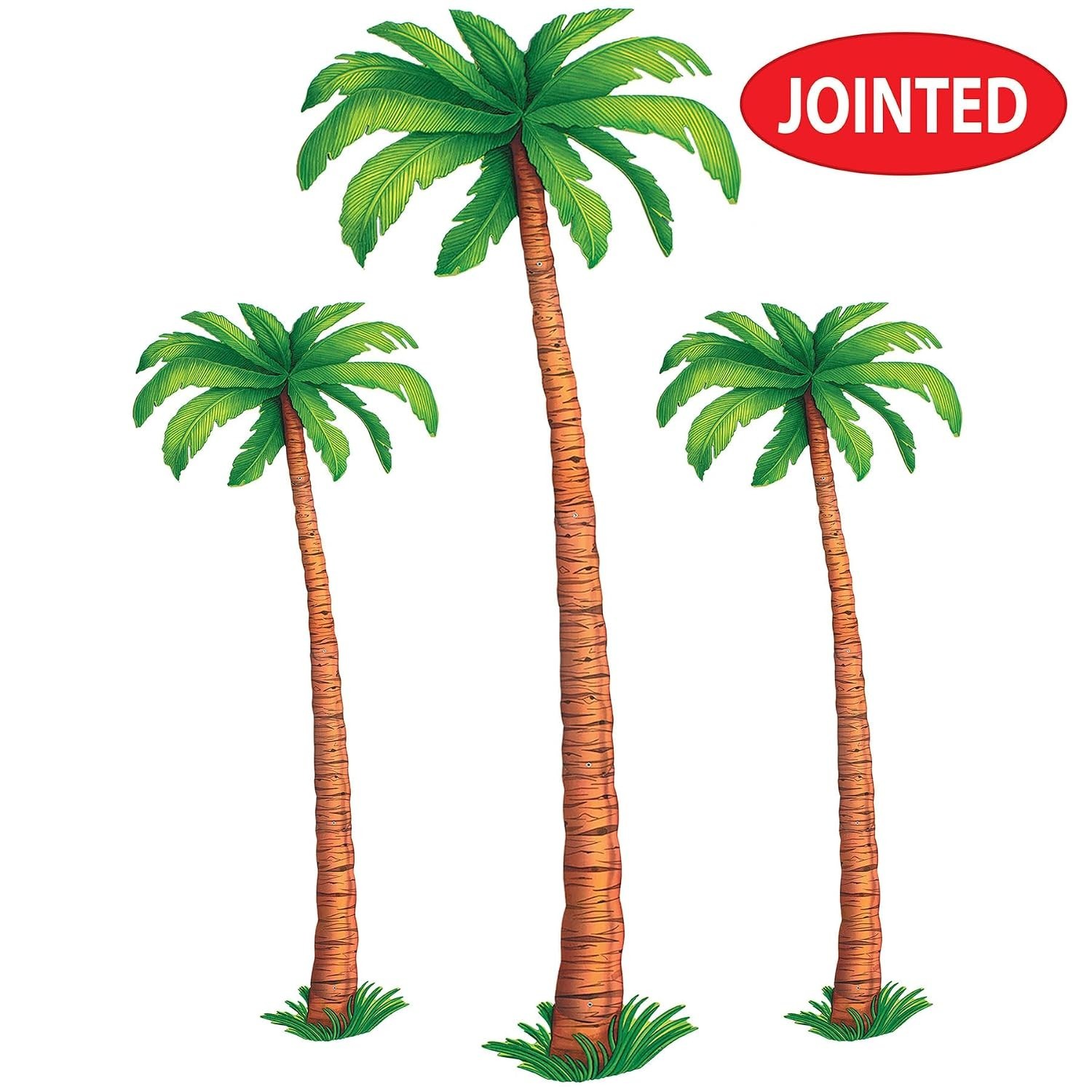 Tropical Palm Tree Cutouts – Luau Wall Decor, 3-Pack