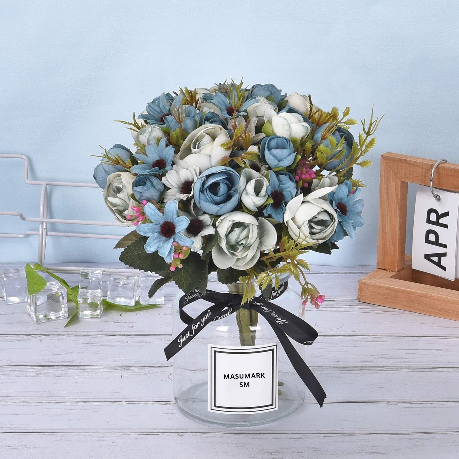 Artificial Flowers for Decoration, Fake Rose Silk Flower Plastic Plants Home …