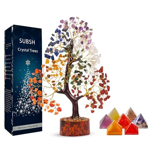 Seven Chakra Gemstone Tree with Chakra Pyramids, Crystal Tree, Seven Chakra C12