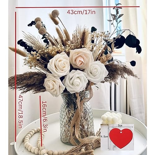 100pcs Artificial Flowers Arrangement With Vase pampas bouquet in vase