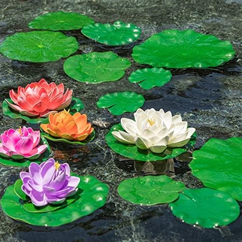 20 Pcs Artificial Lily Pads for Ponds, Realistic Floating Lily Pads Leaves, Lotu