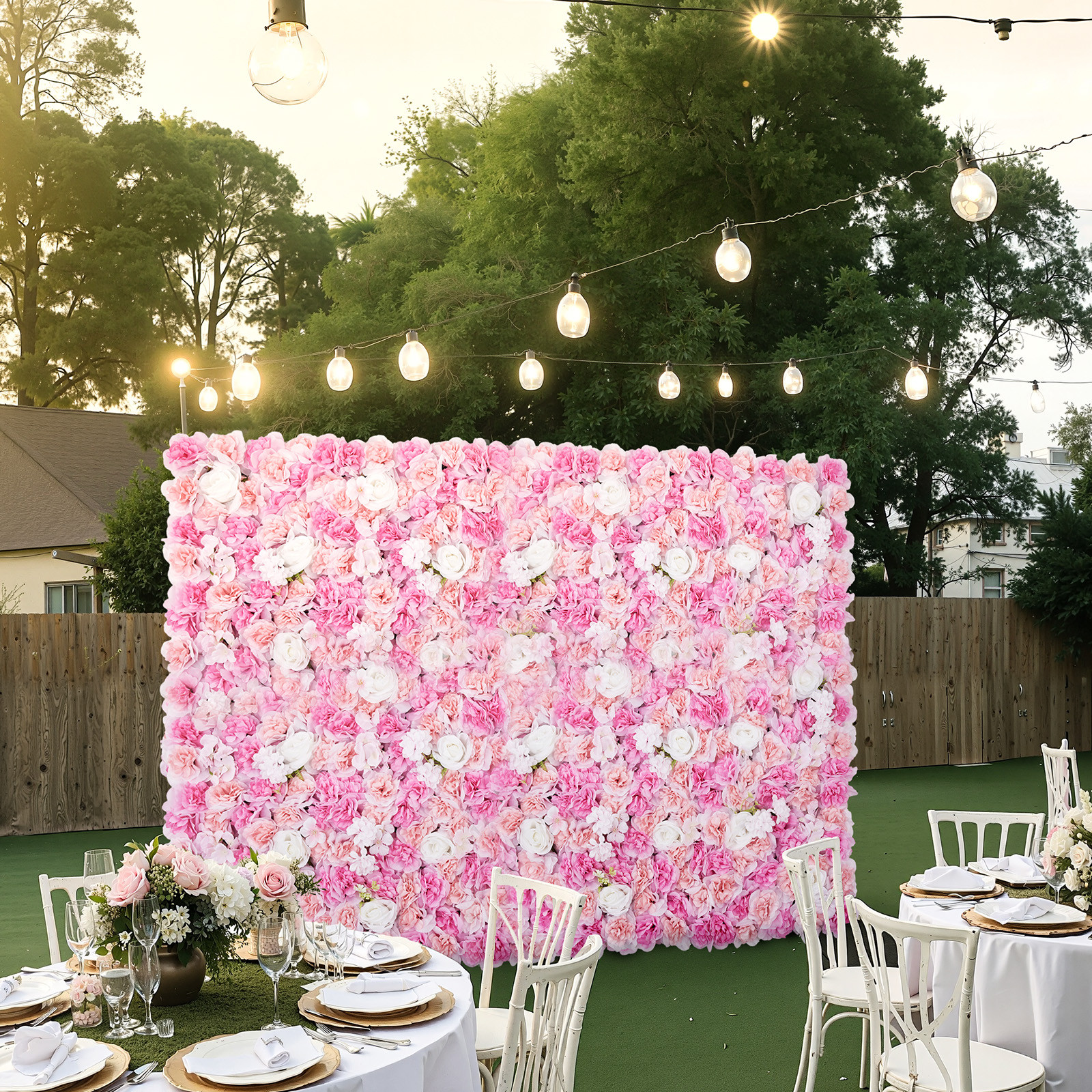Uimoso 3D Flower Wall Panel 12PCS 15×15 in Artificial Floral Mat Wedding Privacy