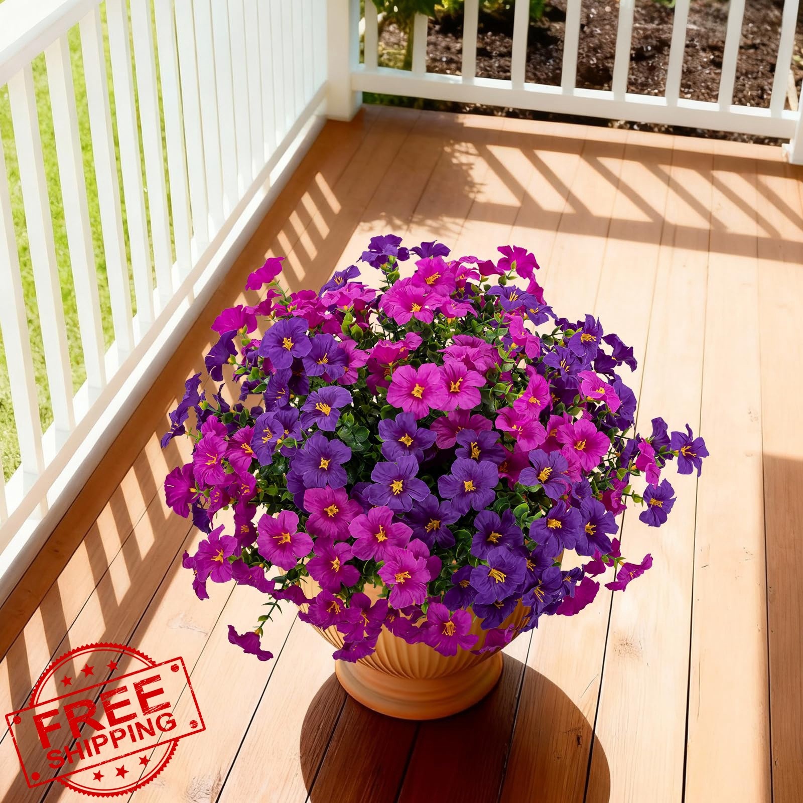 ALOXA Artificial Flowers Purple Fuchsia 12 Bundles