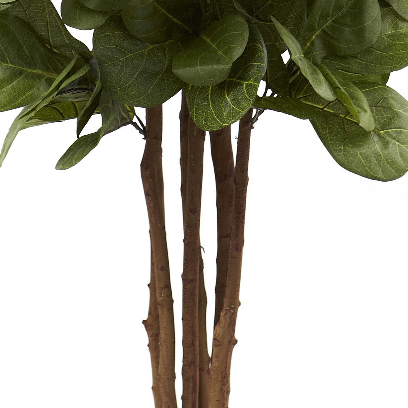 Nearly Natural 72″ Fiddle Leaf Fig Tree with Several Trunks in Green/Black