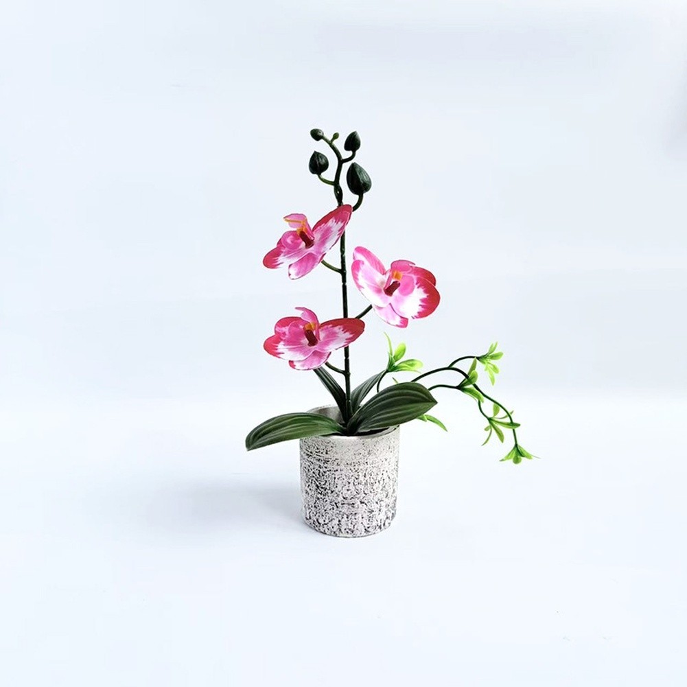 Realistic Artificial Butterfly Orchid Potted Plant 25.5cm for Wedding Decor