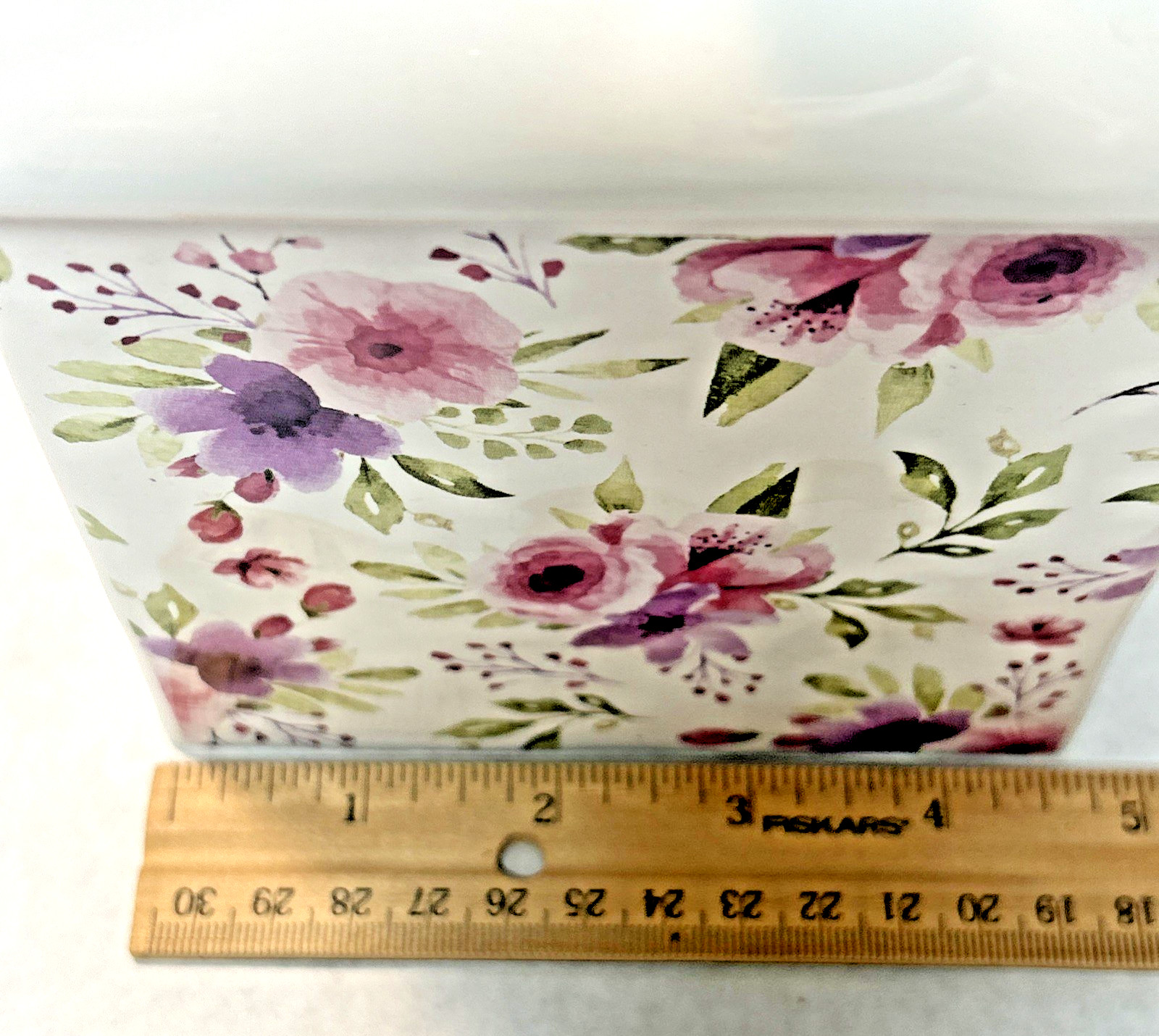Ceramic White With Pink and Purple Flowered Birdhouse from Hobby Lobby