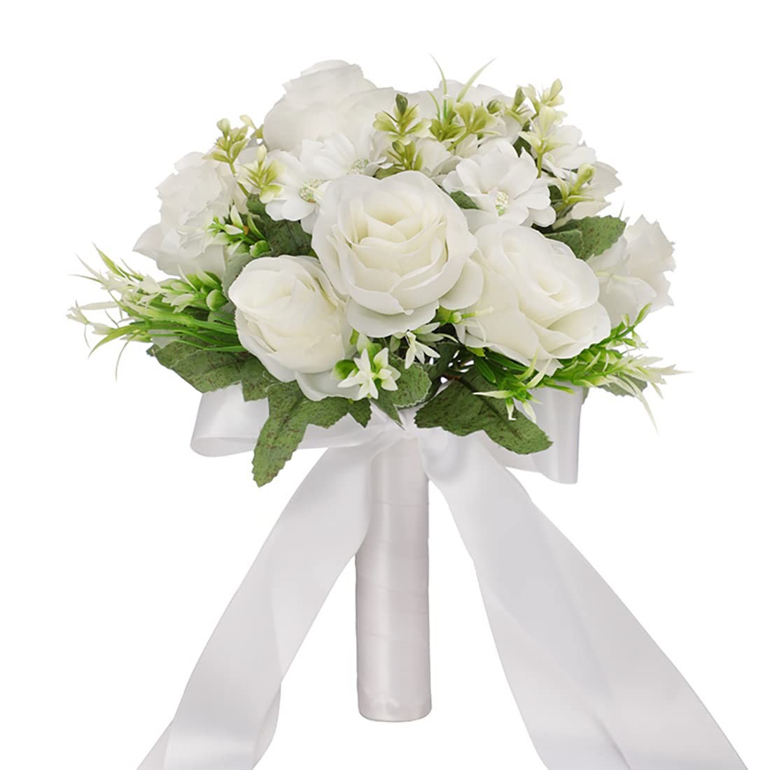 Wedding Bouquets for Bride Bridesmaid Bouquet Champagne White Artificial Rose…
