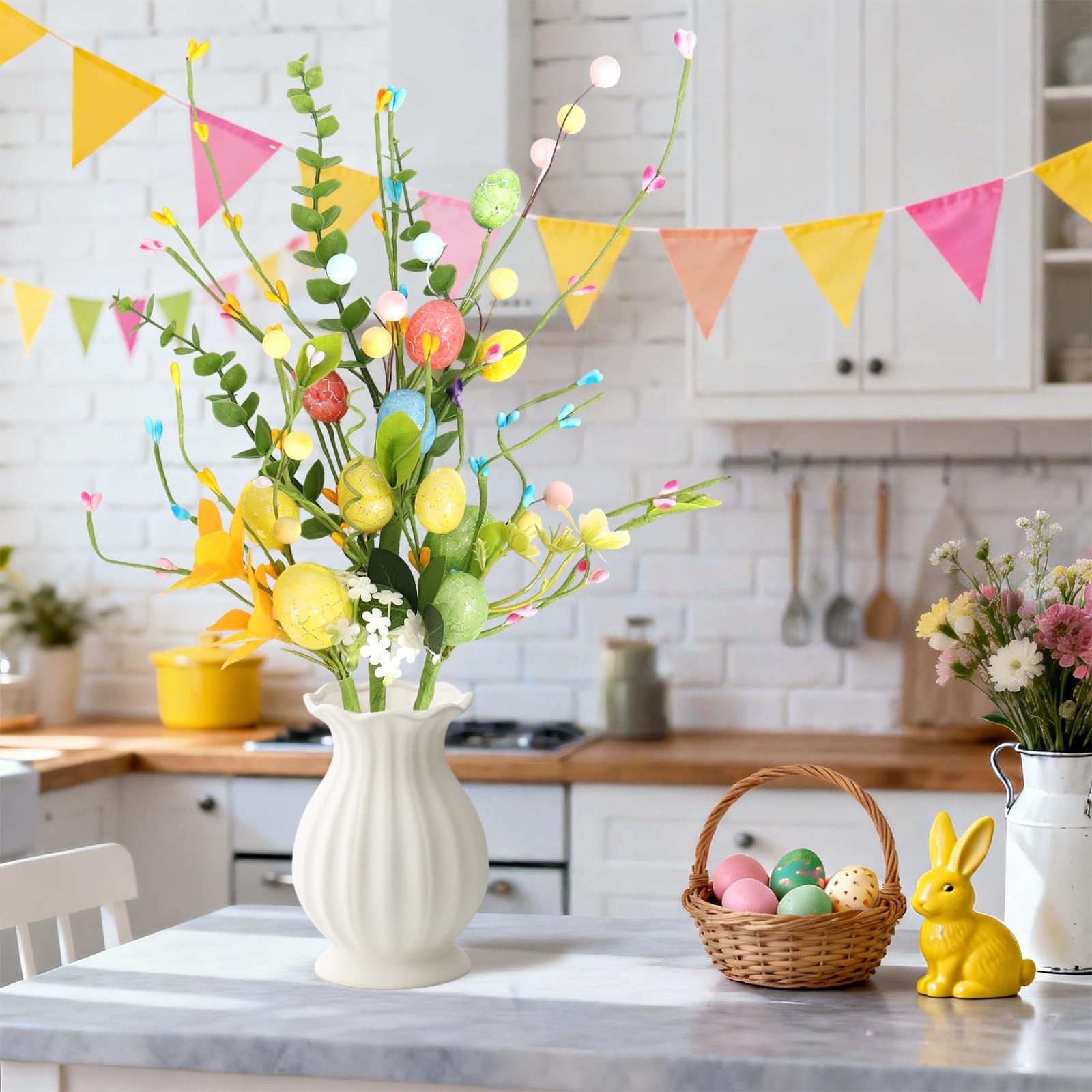 Easter Decorations for Home,Easter Flowers Artificial Farmhouse Easter Garlan…