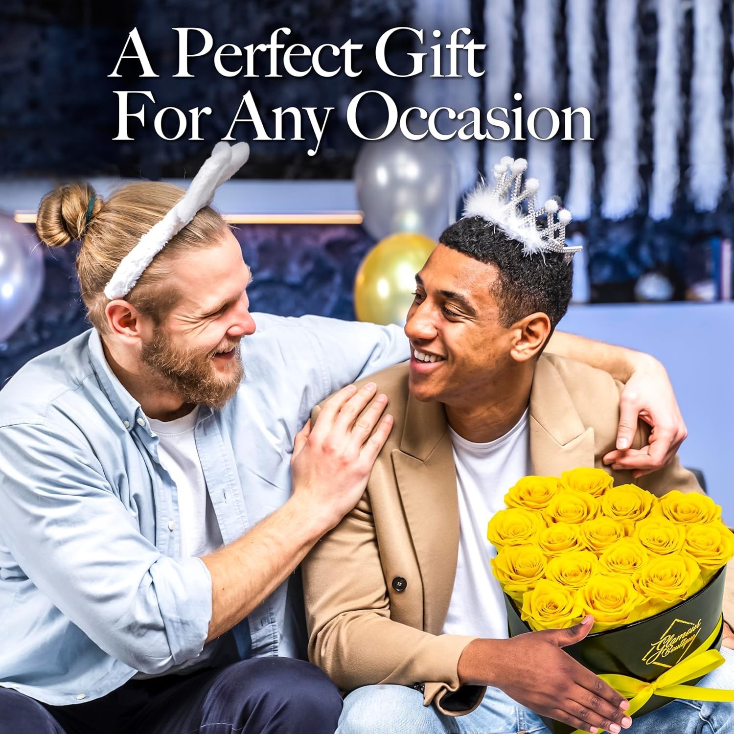 16 Yellow Eternal Roses Heart Box – Gift for Her