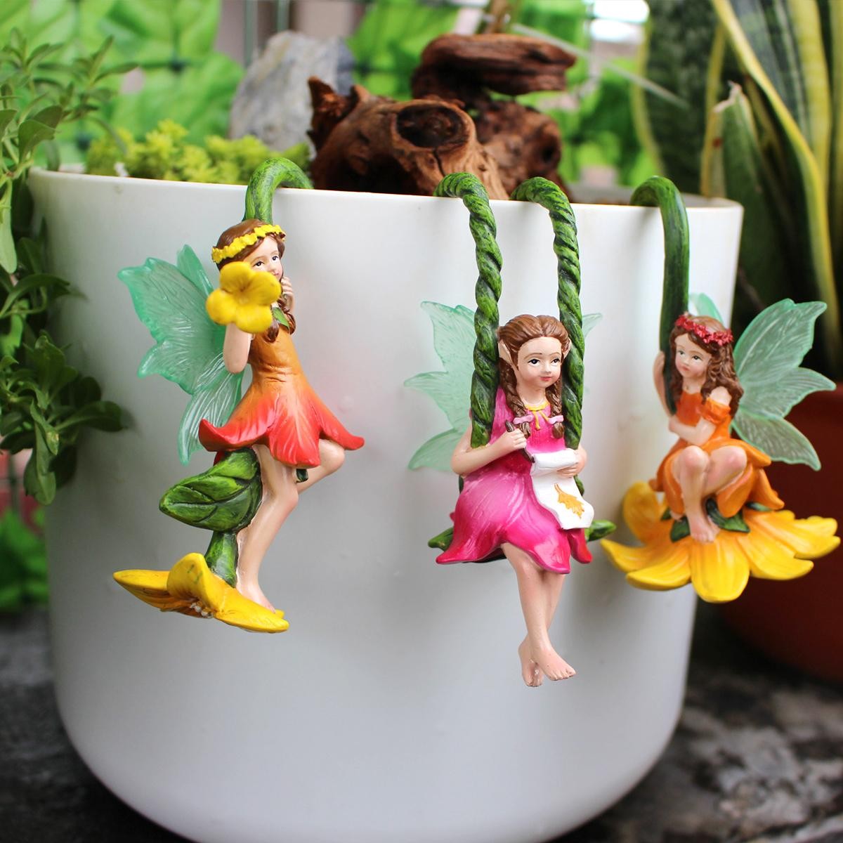 3pc Tree Vine Flower Fairy Diy Garden Bonsai Pendant Home Decor Craft