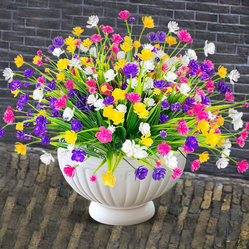 20 Bundles Mix Colors Artificial Flowers 12.6 In. H UV Resistant Fake Plants Sum