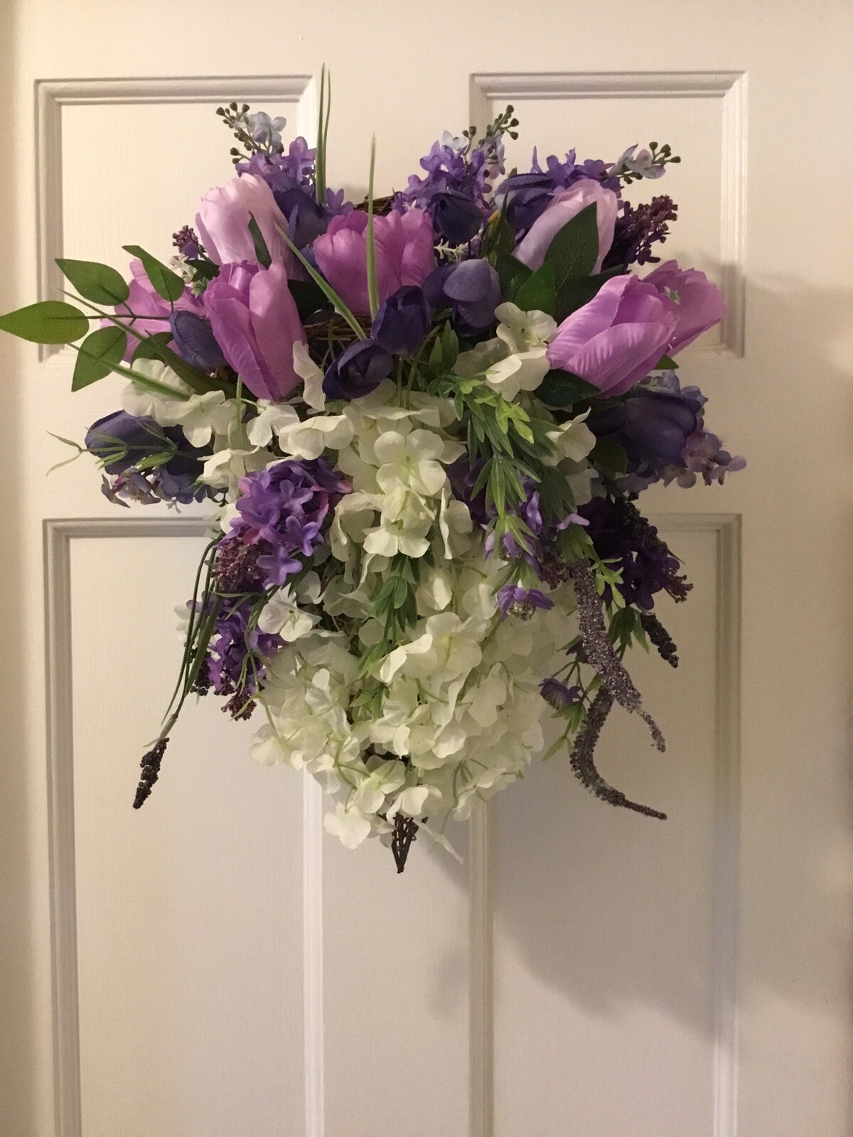 Purple And Lavender Floral Hanging Basket