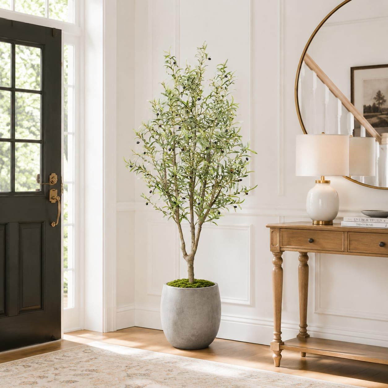 7FT Faux Olive Tree for Artificial Olive Tree Floor Plants Indoor Decor