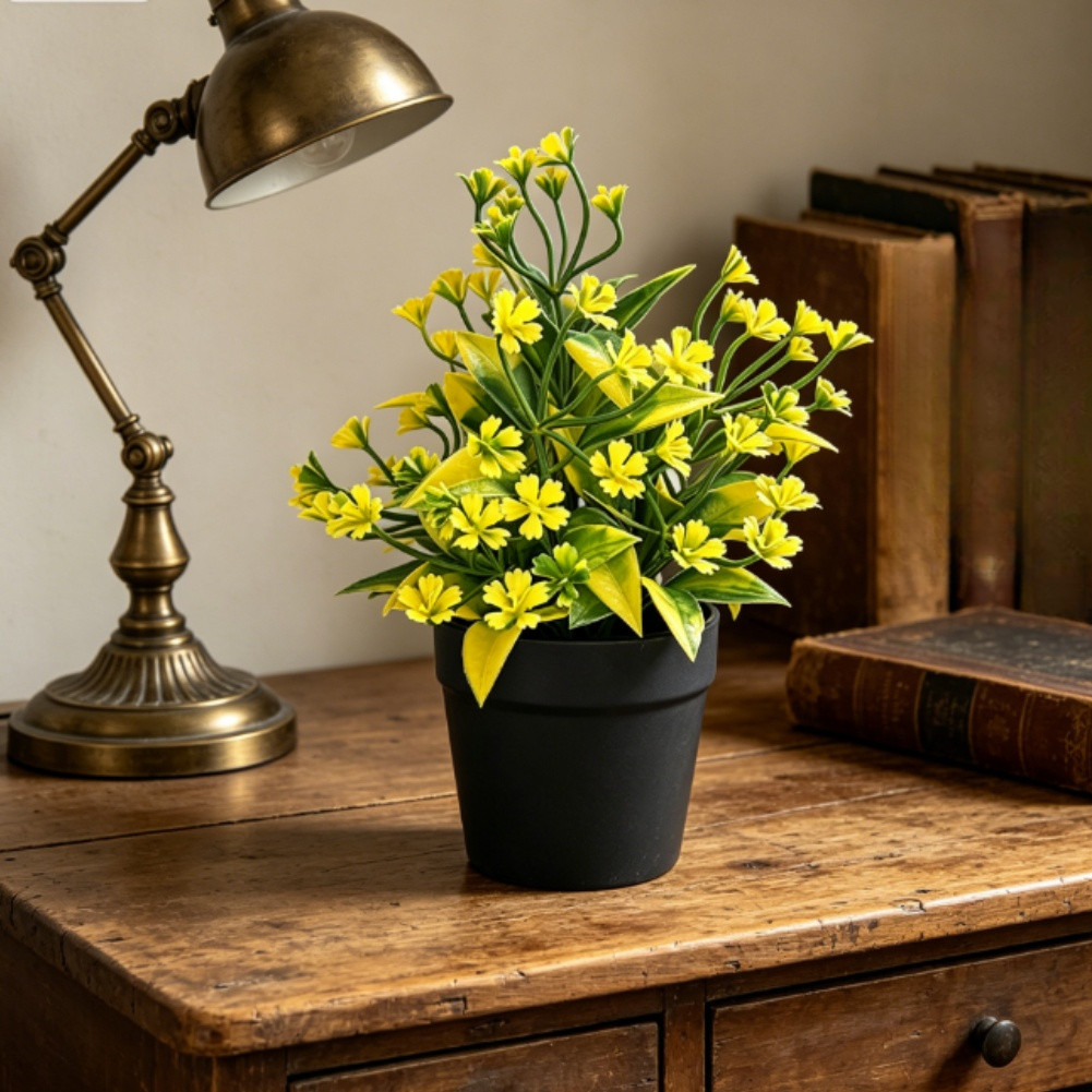 Artificial Daisy Potted Plants Plastic Simulation Flowers for Home Decor Wedding