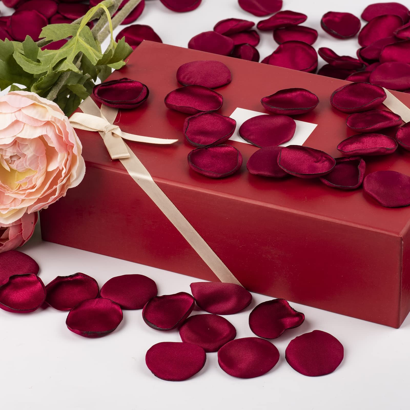 400 PCS Silk Rose Petals Burgundy Red Flower for Romantic
