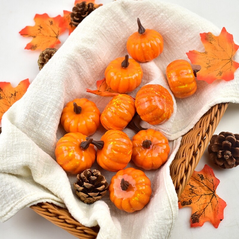 Artificial Pumpkin Gourd Acorn Berries Maple Leaf Fall Harvest Decor Props