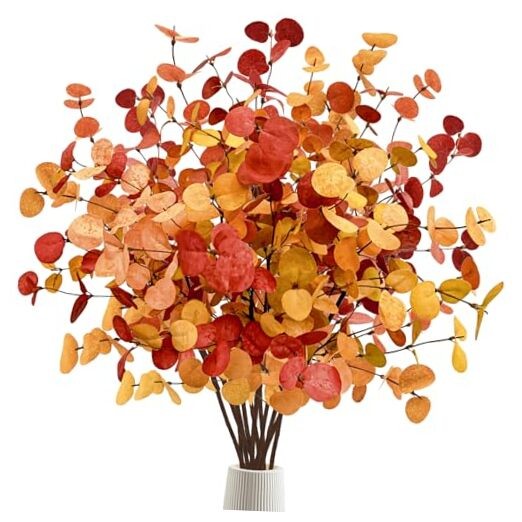 12 Pcs Artificial Eucalyptus Leaves 28” Tall Fall Flowers Leaf Greenery 12pcs