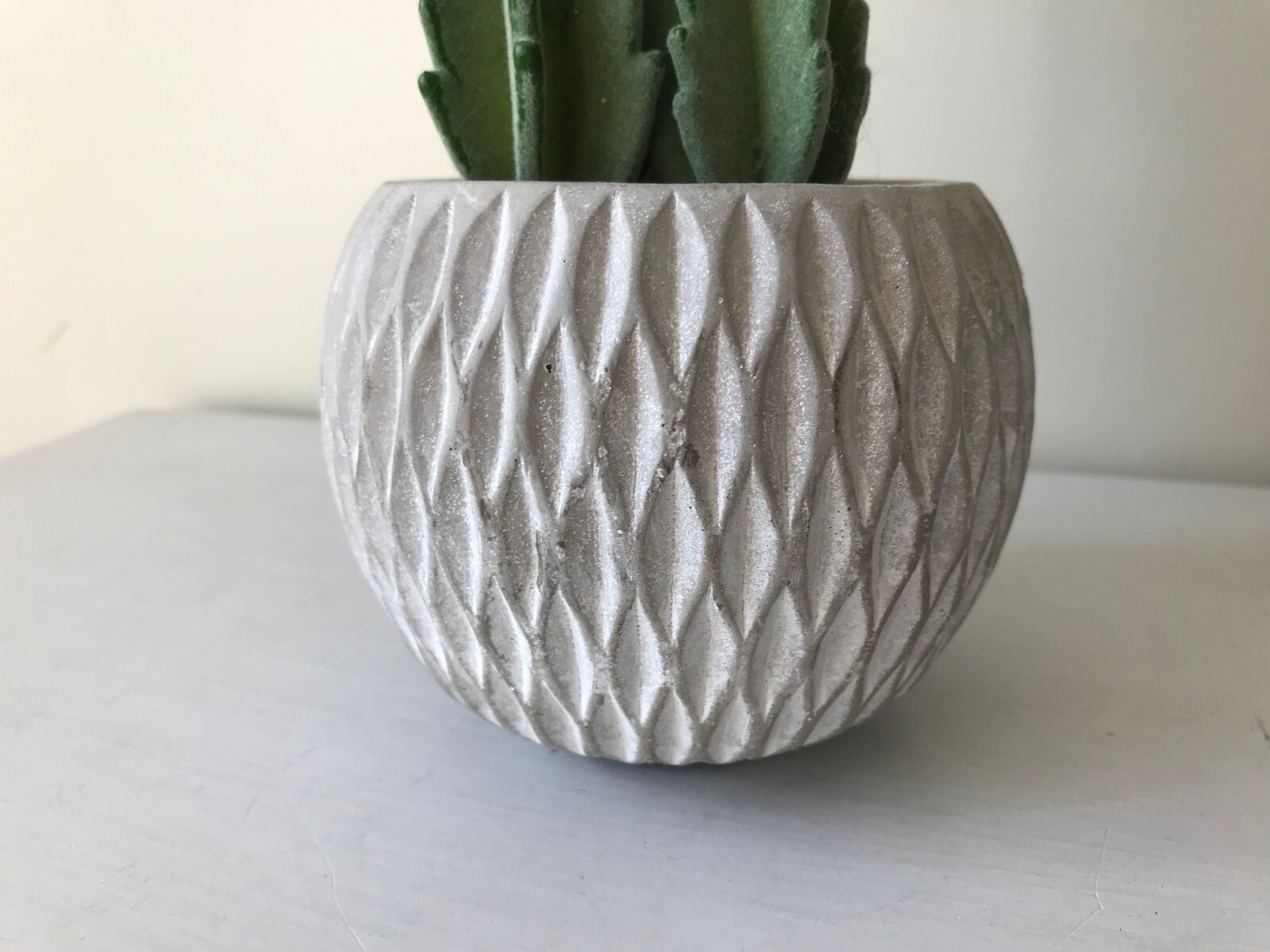 Ceramic Beige/White Potted ArtificialGreen Cactus Plant Home Decor, 10 x 4.25″