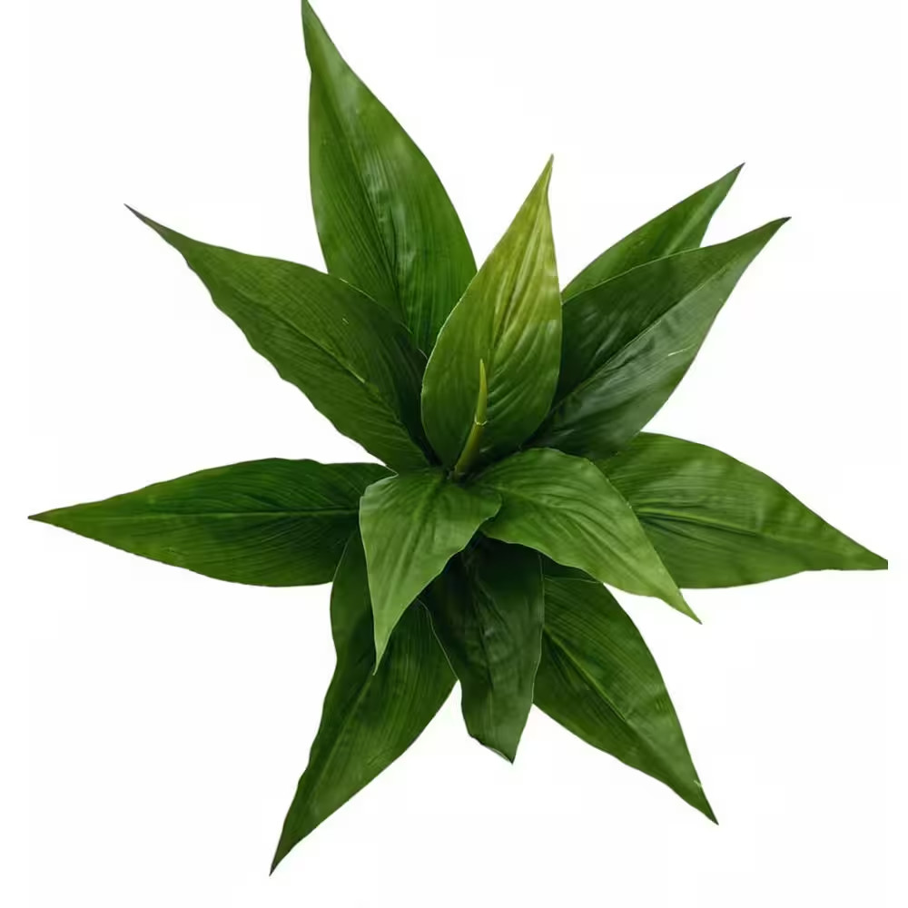 1 In. Green Artificial Shrub Indoor/Outdoor Agave Plant Faux Grass Decorative Bu