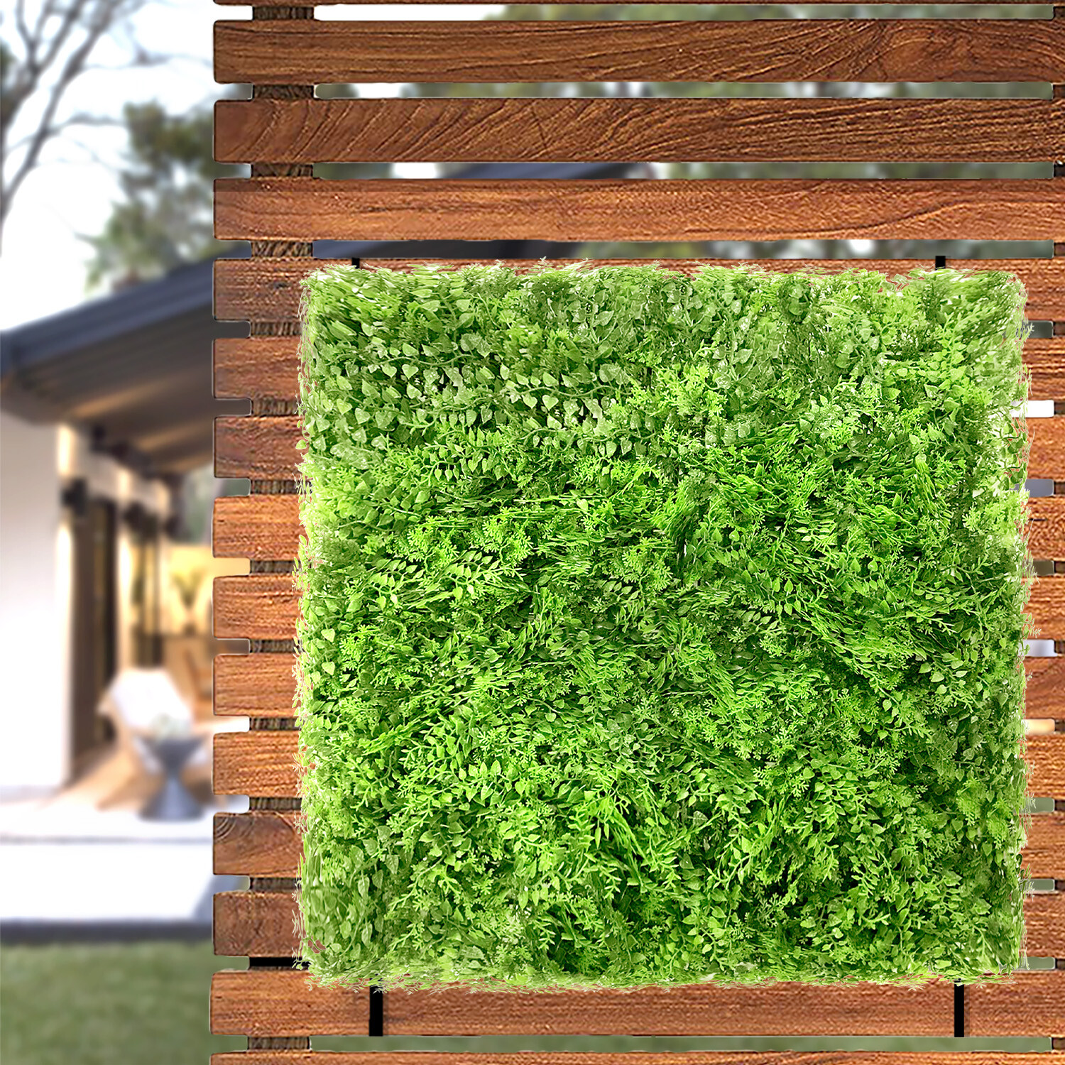 20″x20” Artificial Green Fern Mat Wall Hedge Decor Privacy Fence Panel Grass