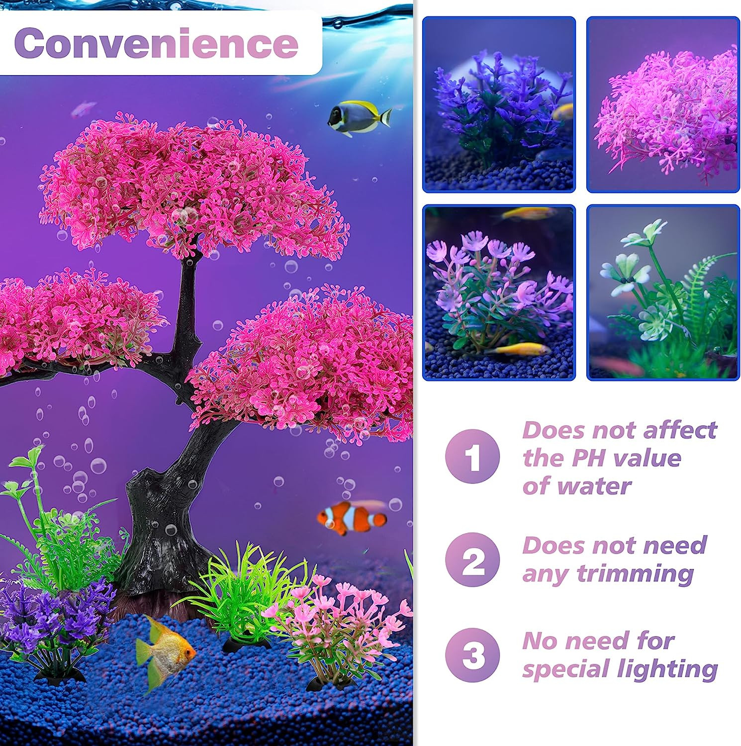 Aquarium Artificial Plastic Plants Decoration Aquarium Decor Set Fish Tank Decor