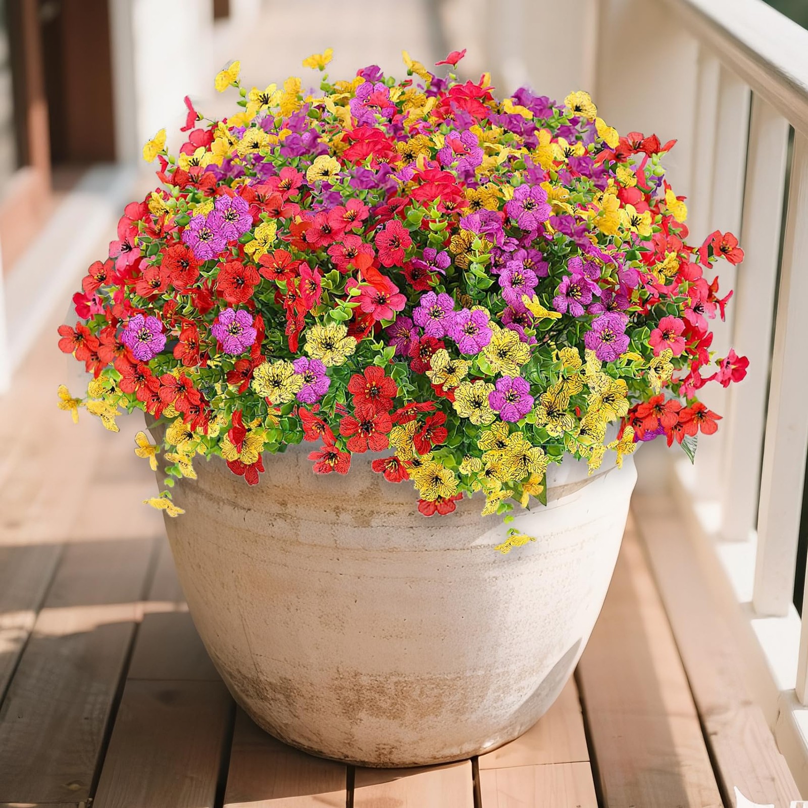 Artificial Flowers for Indoor & Outdoor Decoration 12 Bundles Faux Daisies w…
