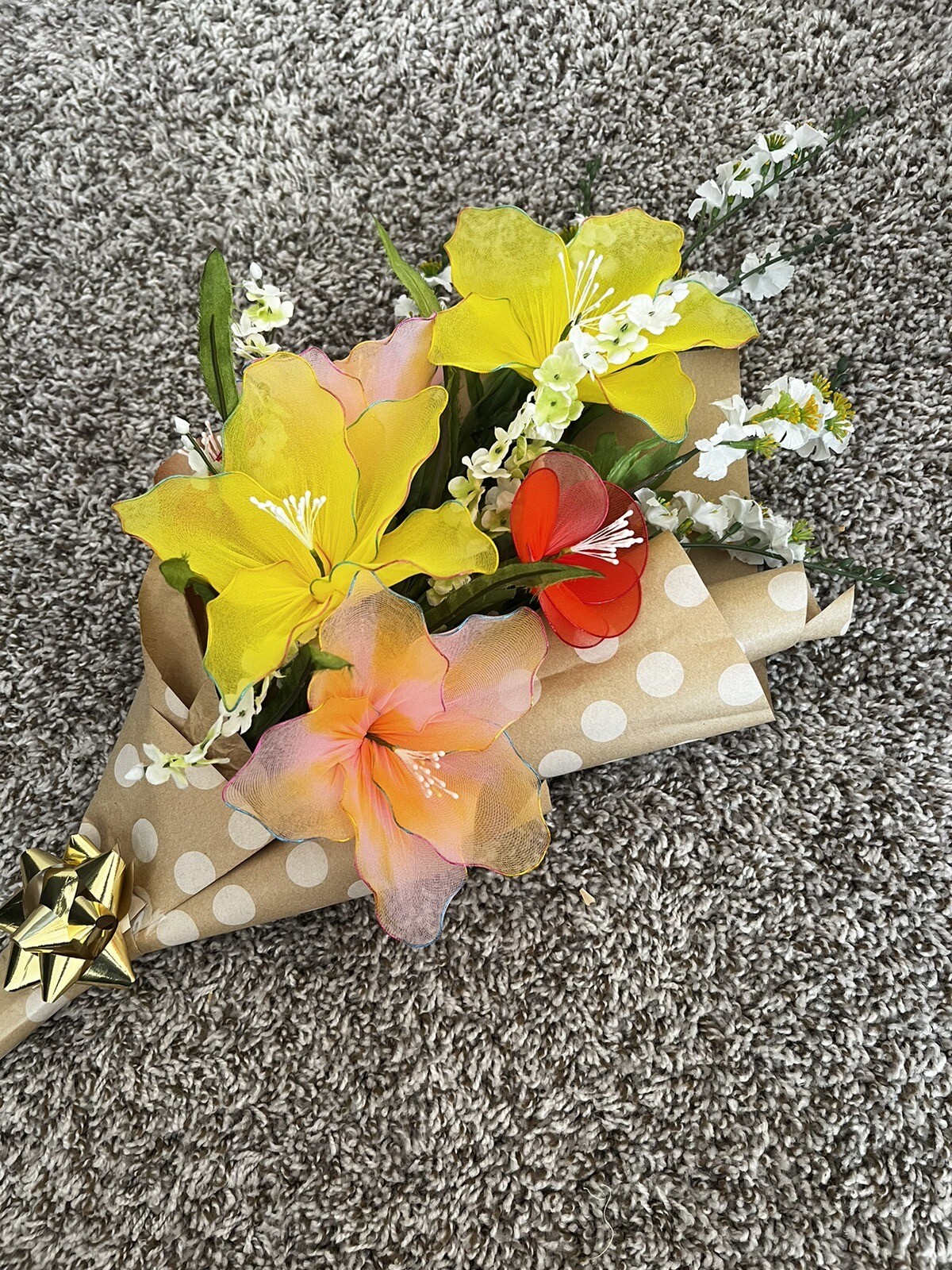 Hand Made Flower Nylon Wrapped Valentine’s And Mother Day